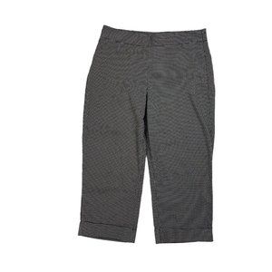 Bill Blass 10 Capri Pants Black White Plaid Flat F
